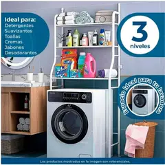 GENERICO - Estantes para lavadora baño organizador de almacenamiento 3 niveles
