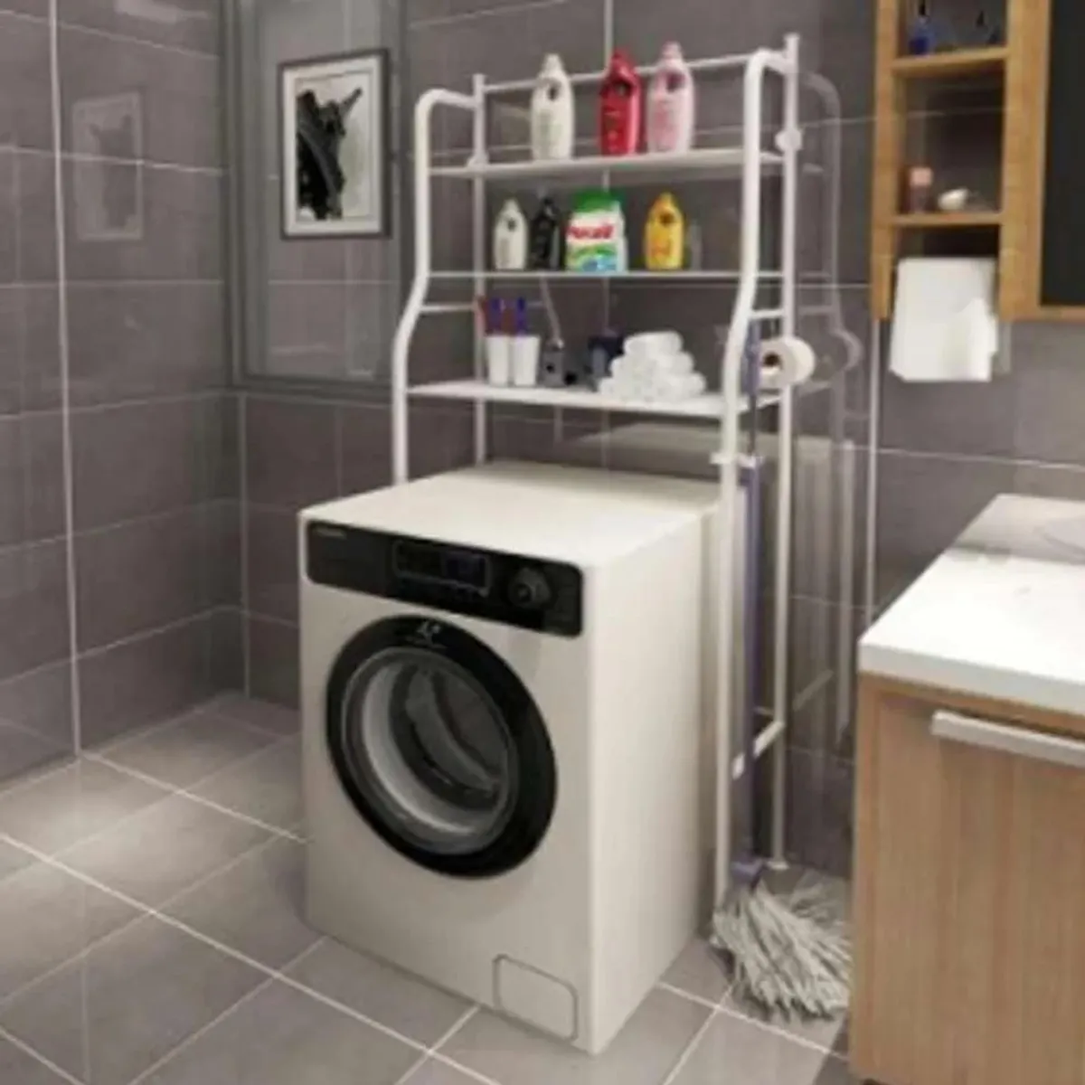 GENERICO - Estantes para lavadora baño organizador de almacenamiento 3 niveles