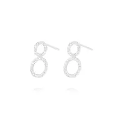 JB JOYAS BARON - Aros Oro Blanco 18kt Dos Círculos Diamantes 53 Pts