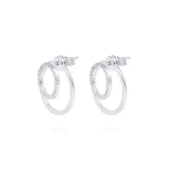 JB JOYAS BARON - Aros Oro Blanco 18kt 56 Diamantes de 0,3 Pts