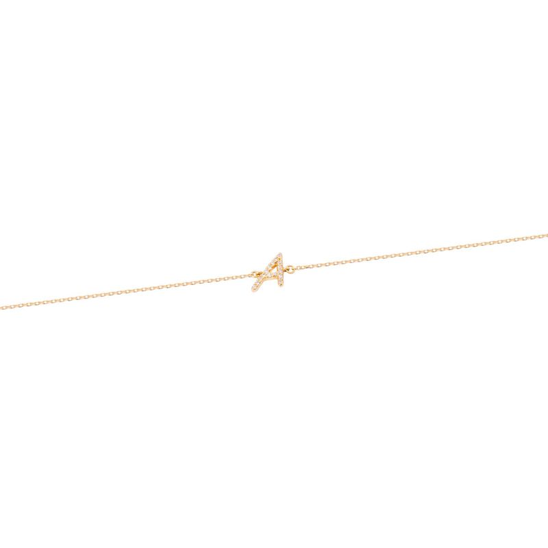 JB JOYAS BARON - Pulsera Oro Amarillo 18kt Letra A 6 Pts