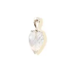 ANDREA COGGIOLA JOYAS - Colgante Péndulo Cuarzo Blanco Plata Fina 925