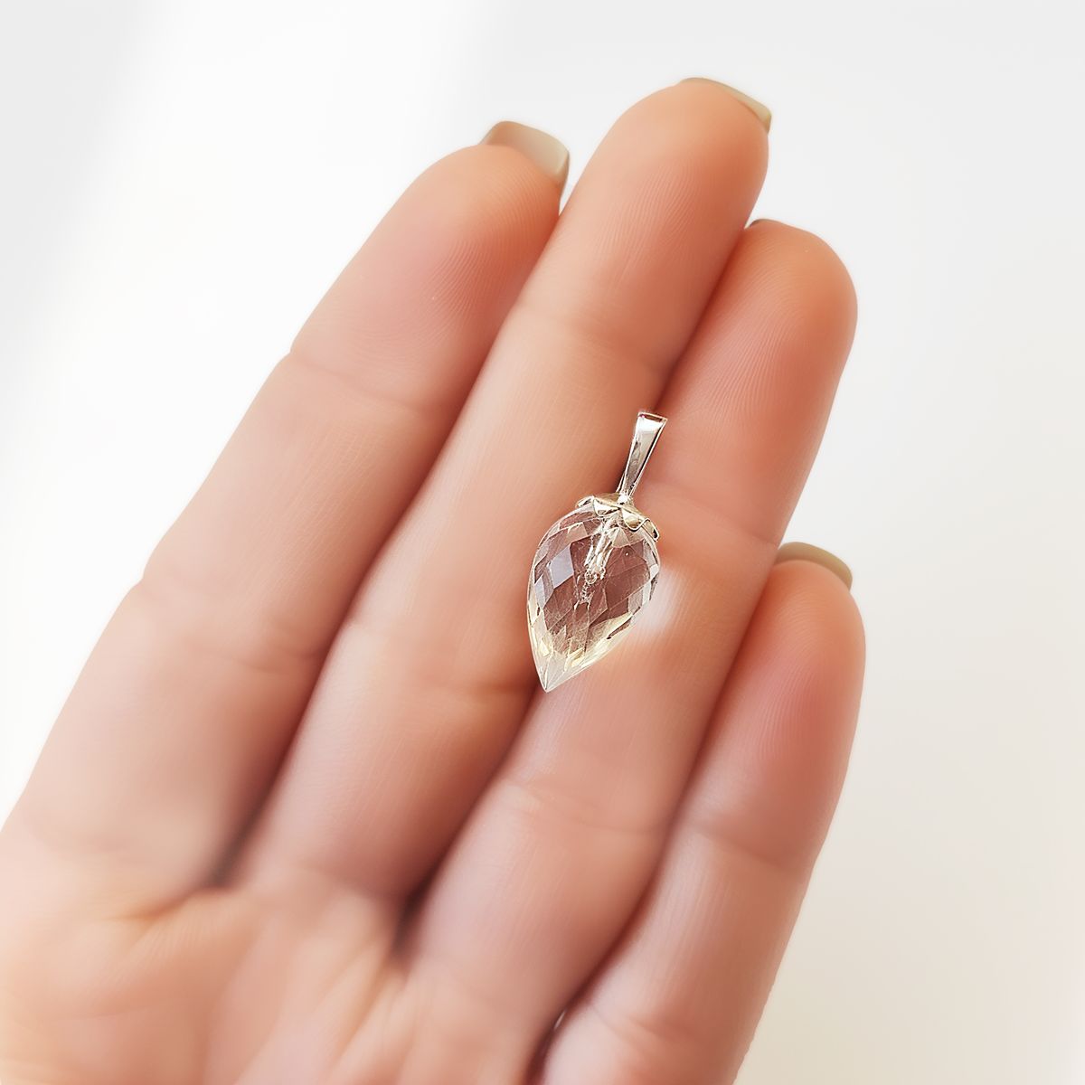 COGGIOLA - Colgante Péndulo Cuarzo Blanco Plata Fina 925