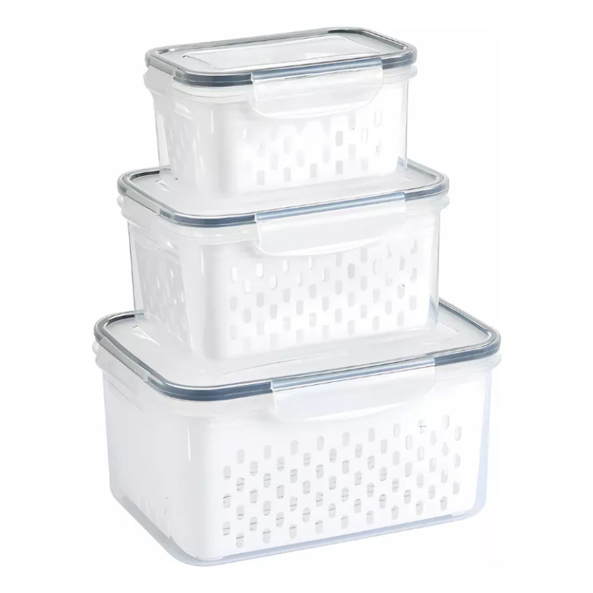 GENERICO - 3 Recipientes Herméticos Envases Alimentos Refrigerador