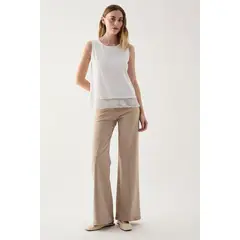 ASH - Polera Sin Mangas Crudo Mujer