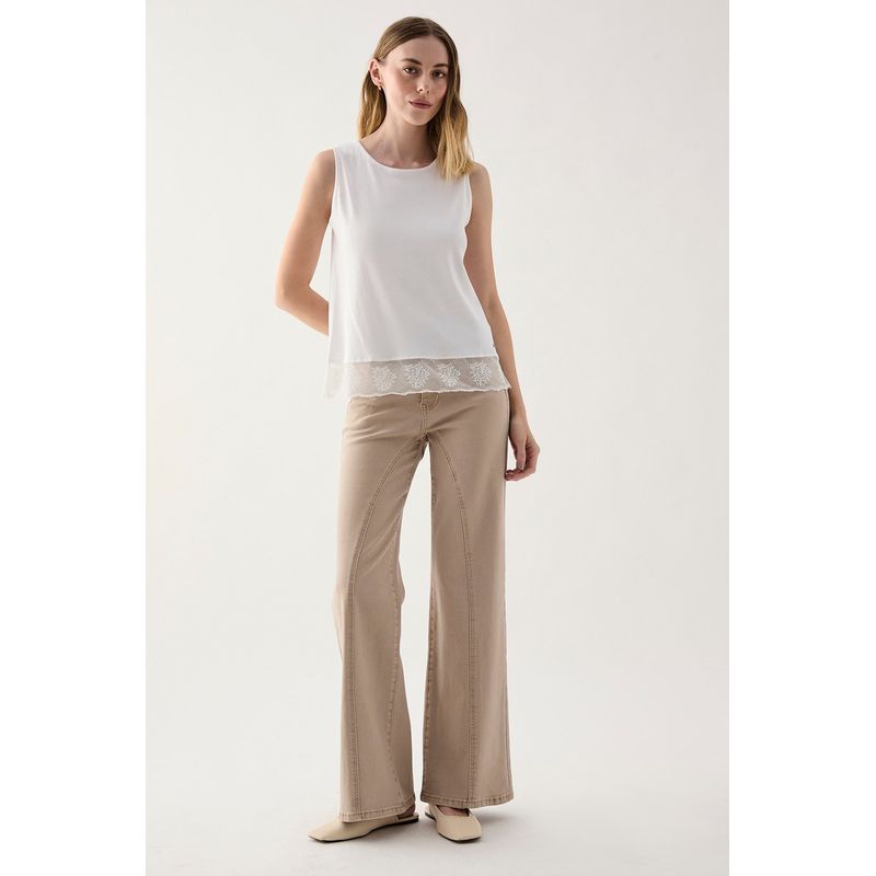 ASH - Polera Sin Mangas Crudo Mujer Ash