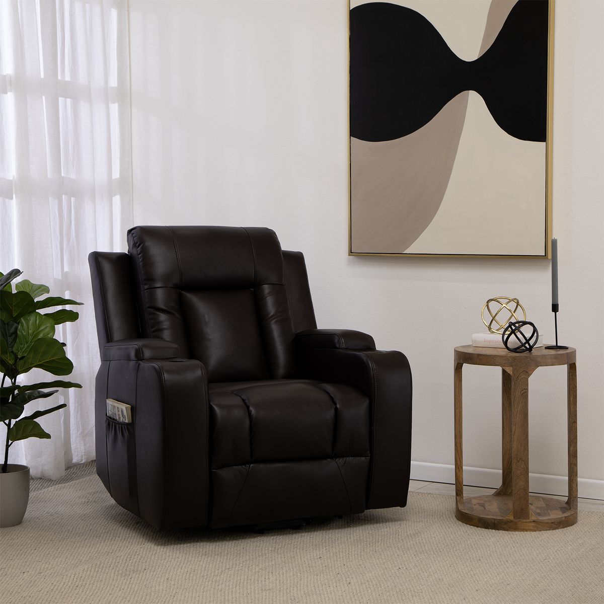 VYS SPA - BERGER STAND UP BROWN CON VIBROMASAJE  8 PUNTOS + CONTROL REMOTO + CALEFACCION
