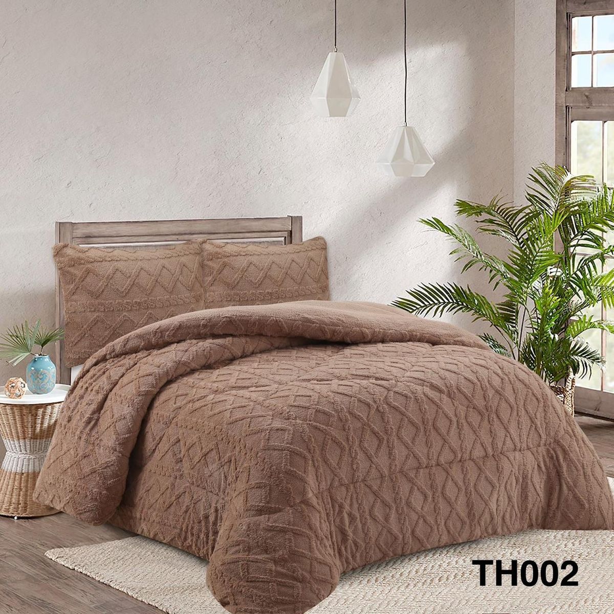 GENERICO - Cobertor Chiporro Texturizado 2 Plazas - Beige TH002