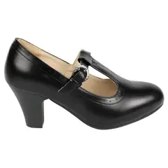 THUNDER BLUE - Zapato de Mujer Taco Medio 23 Negro Yassne