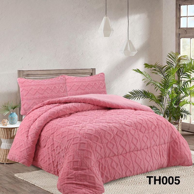 GENERICO - Cobertor Chiporro Texturizado 2 Plazas - Rosa TH005