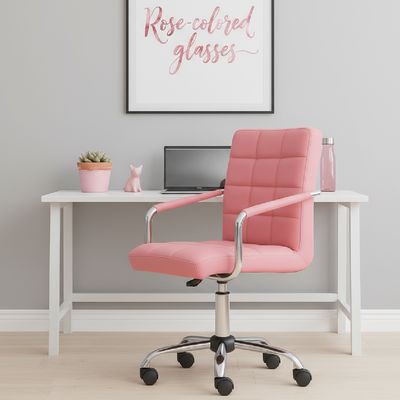 Imagen 2 del producto Silla Oficina Sillon Escritorio PC Regulable Ejecutivo Rosa