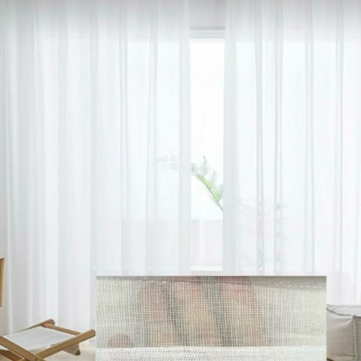 GENERICO - VISILLO BORDADO CON ARGOLLAS 2 PAÑOS 140X240 CM MCHENG