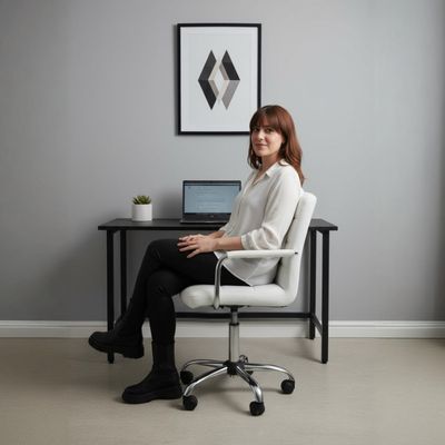 Imagen 2 del producto Silla Oficina Sillon Escritorio PC Regulable Ejecutivo Blanco