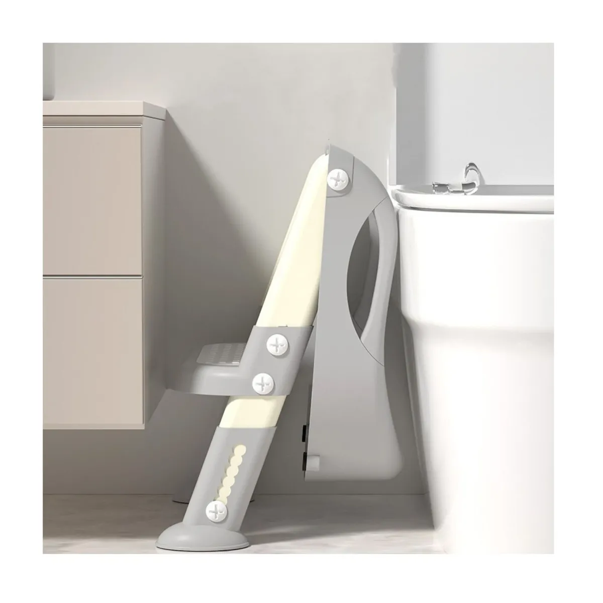 BABYLUNA - Asiento Escalera Adaptador De Baño para Niños Gris