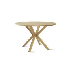 GENERICO - Mesa de Comedor Redonda Cross 120cm Cubierta de Madera Natural