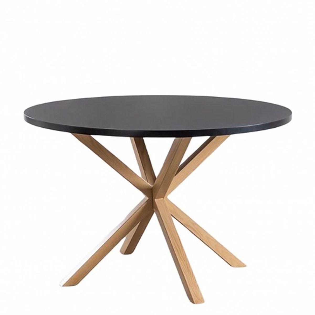 GENERICO - Mesa de Comedor Redonda Cross 120cm Cubierta de Madera Negra