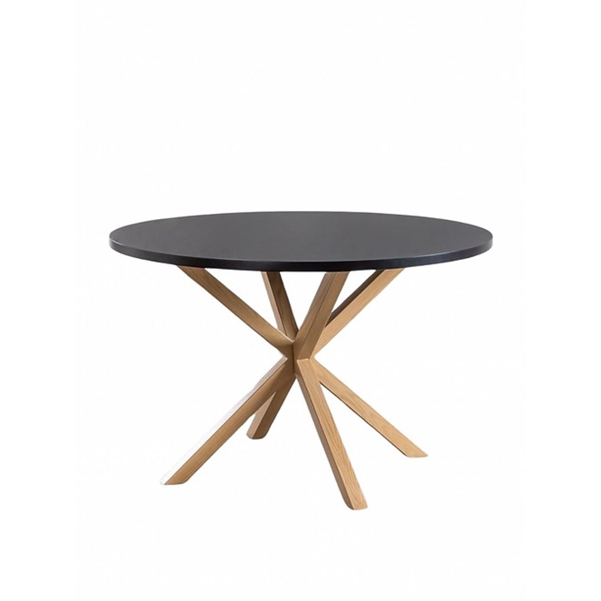 GENERICO - Mesa de Comedor Redonda Cross 120cm Cubierta de Madera Negra