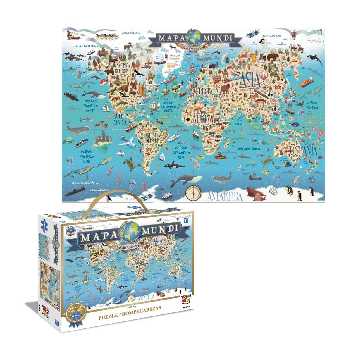 TOYNG - Puzzle Mapamundi (200 Piezas) - Toyng