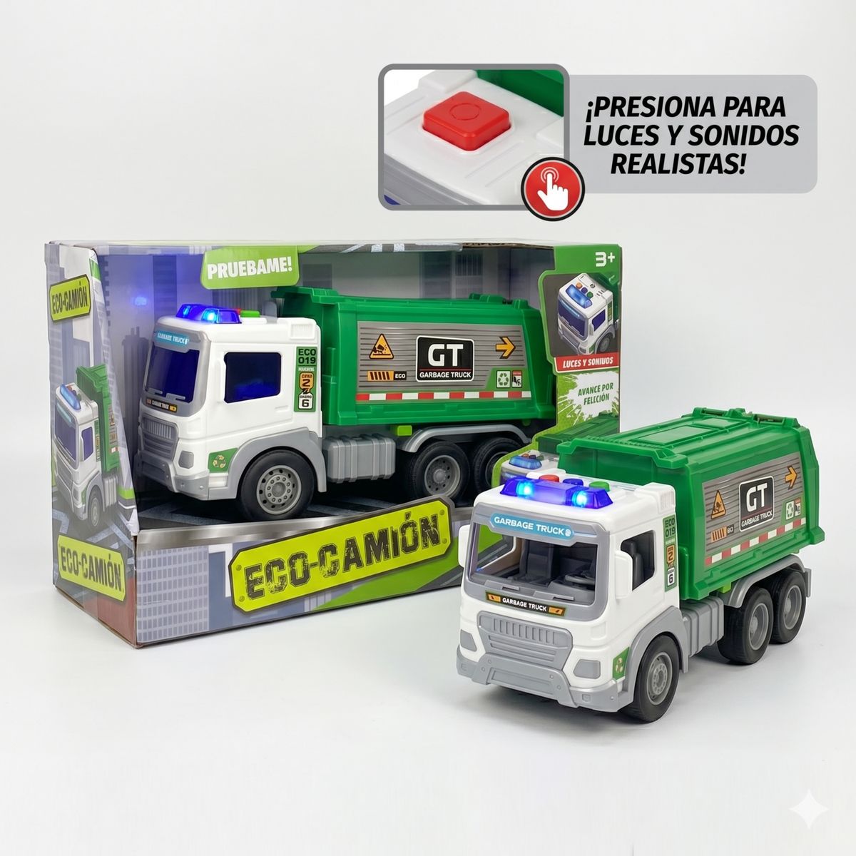 TOYNG - Juguete Camión Recolector Basura 1:16 Luces Sonidos - Toyng