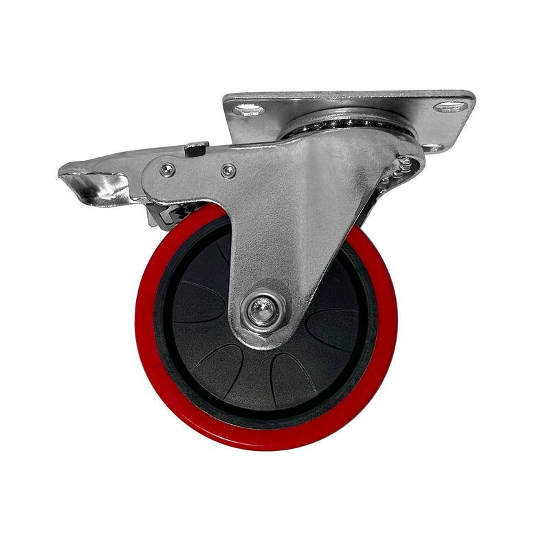 IMAS - Rueda Con Frenos Acero 4 x 100 Mm - Plateado