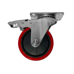 IMAS - Rueda Con Frenos Acero 4 x 100 Mm - Plateado