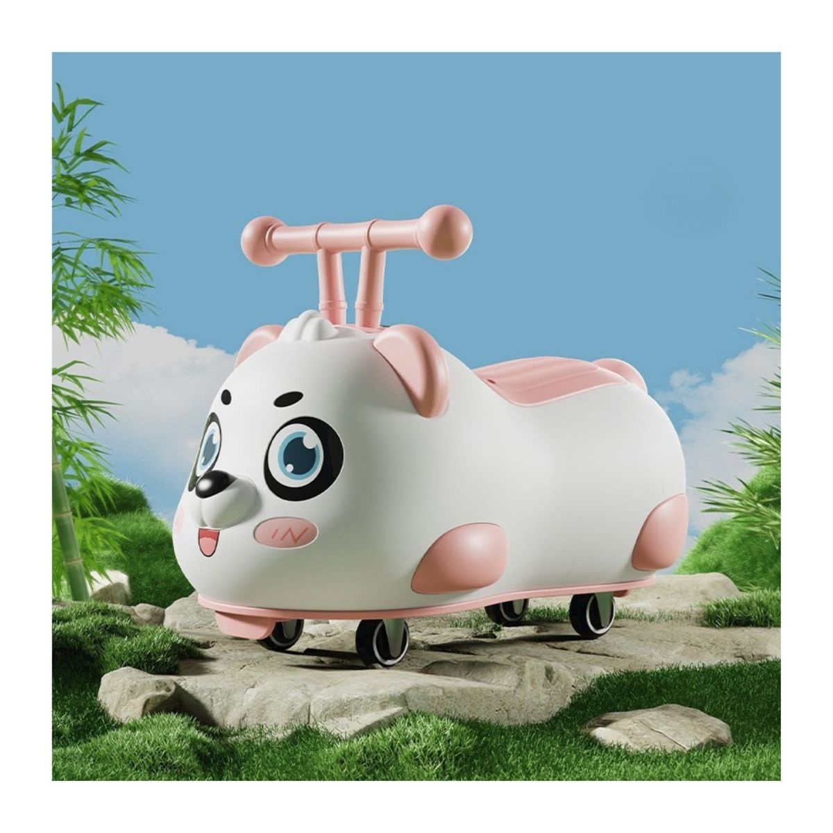 BABYLUNA - Correpasillos Andador con Luces y Música Panda Rosado