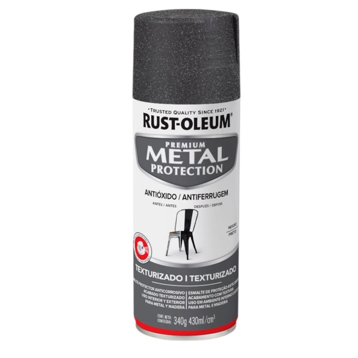 GENERICO - Pintura Metal Protection Antioxido Negro Texturizado 430ml