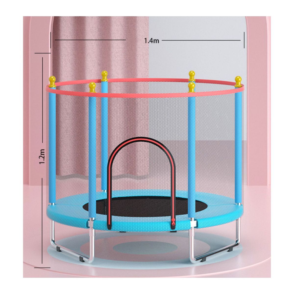 BABYLUNA - Cama Elástica Mini Trampolín Para Niños Celeste