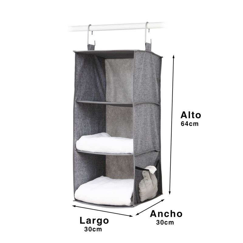 GENERICO - Organizador Colgante De Ropa Varios 3 Compartimentos Closet
