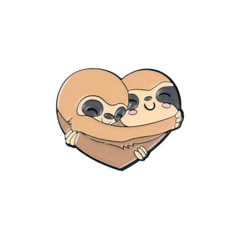 GENERICO - Pin Prendedor Oso Perezoso Corazón