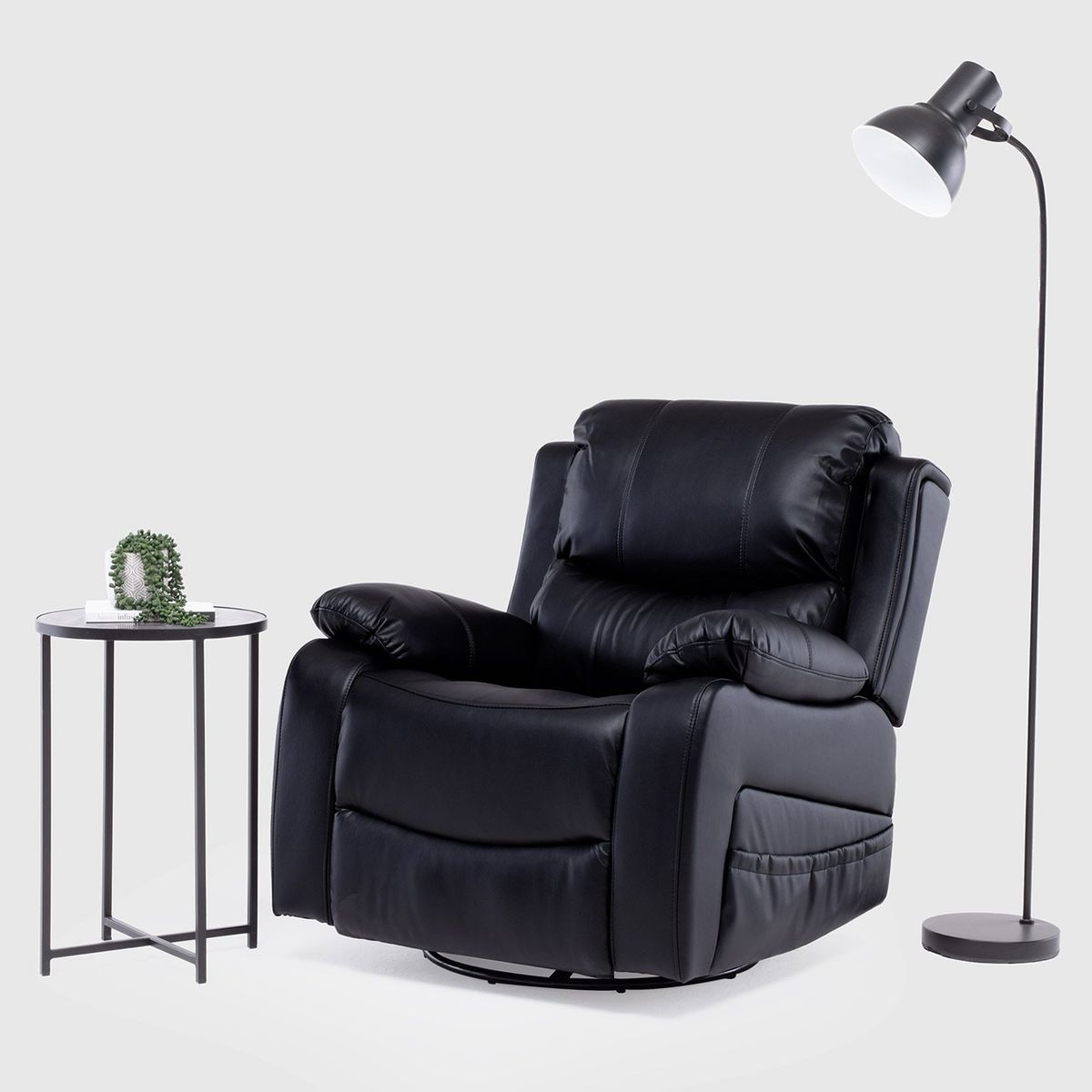 VYS SPA - BERGER RECLINABLE PRO BLACK CON VIBROMASAJE  8 PUNTOS + CONTROL REMOTO + CALEFACCION + MECEDOR