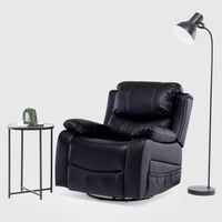 BERGER RECLINABLE PRO BLACK CON VIBROMASAJE 8 PUNTOS + CONTROL REMOTO + CALEFACCION + MECEDOR