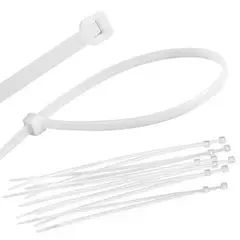 GENERICO - Amarra Cable 300 x 7.6 mm Blanca (Bolsa 100 Unidades)