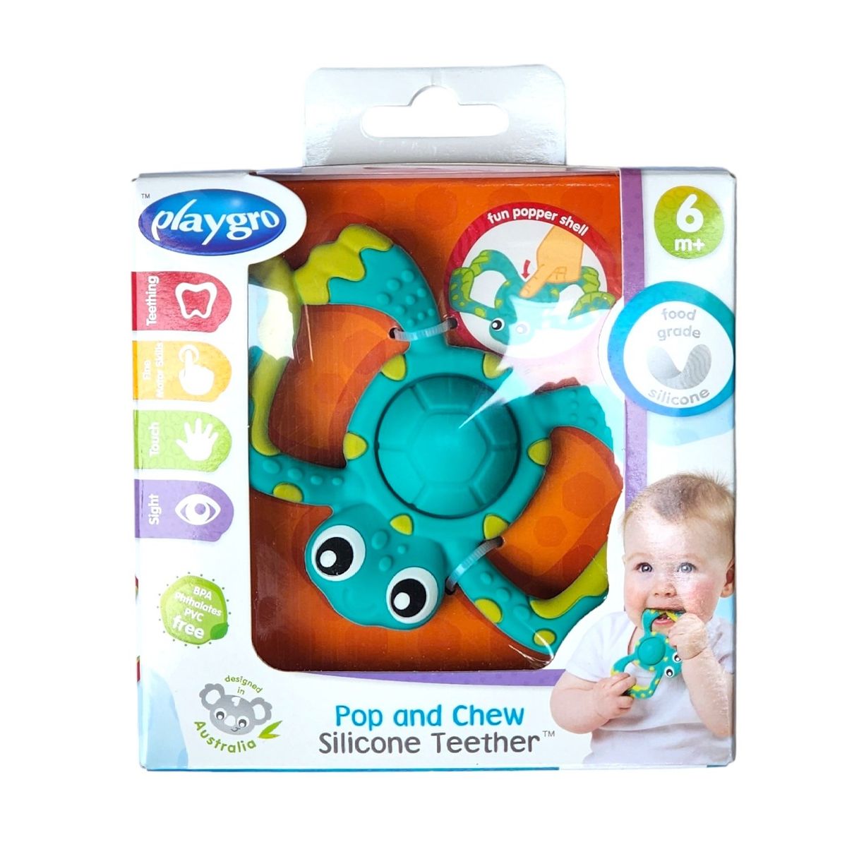 PLAYGRO - Mordedor De Silicona Tortuga Playgro