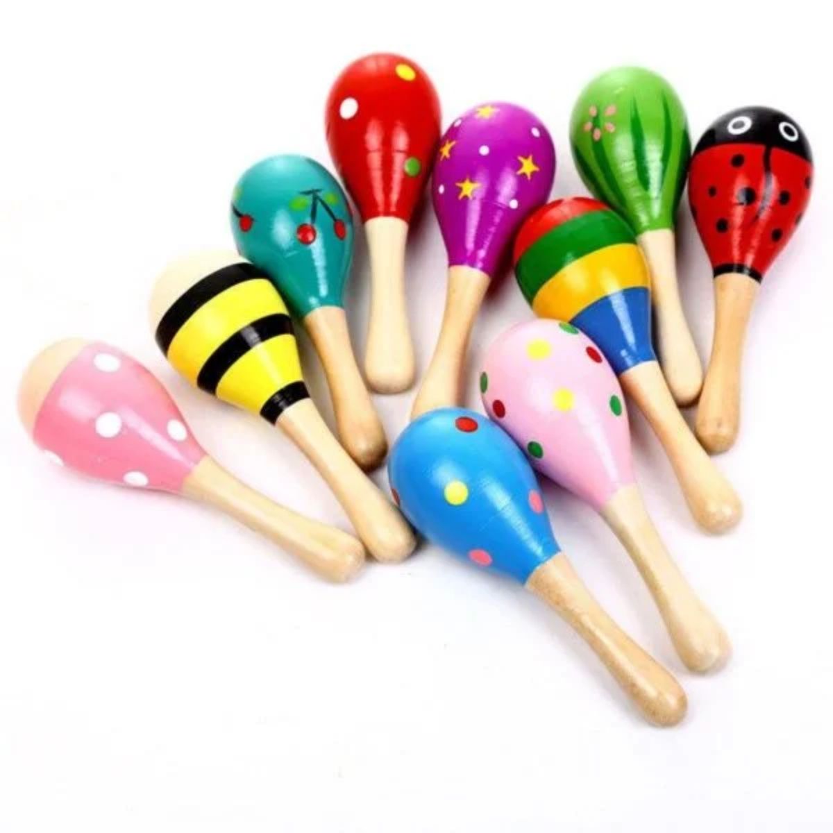 OEM - Set de 2 Maraca de Madera Sonajero