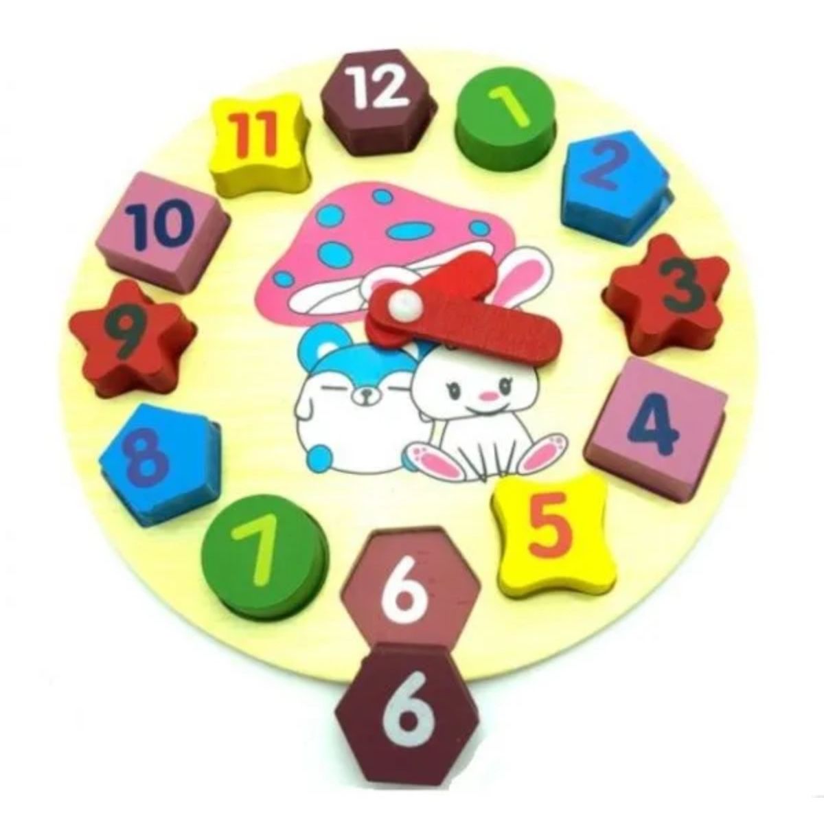 OEM - Reloj Bloque Enhebrador Juguete Madera