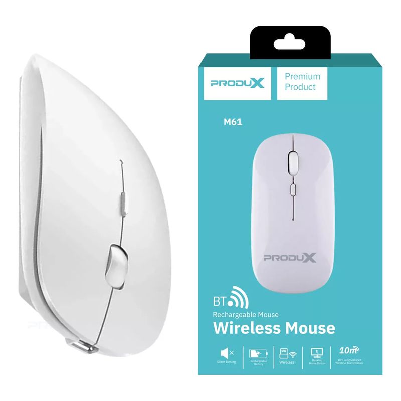 GENERICO - Mouse Inalámbrico Delgado Dual BluetoothUSB Recargable