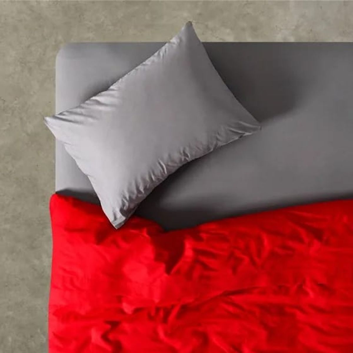GENERICO - Sabanas Af Cannon 144 Hilos 2 Plaza. Diseño Bicolor Rojo Gris