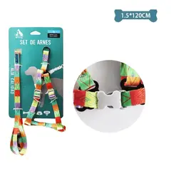 GENERICO - Set De Arnés Y Correa Multicolor 15Cm120Cm