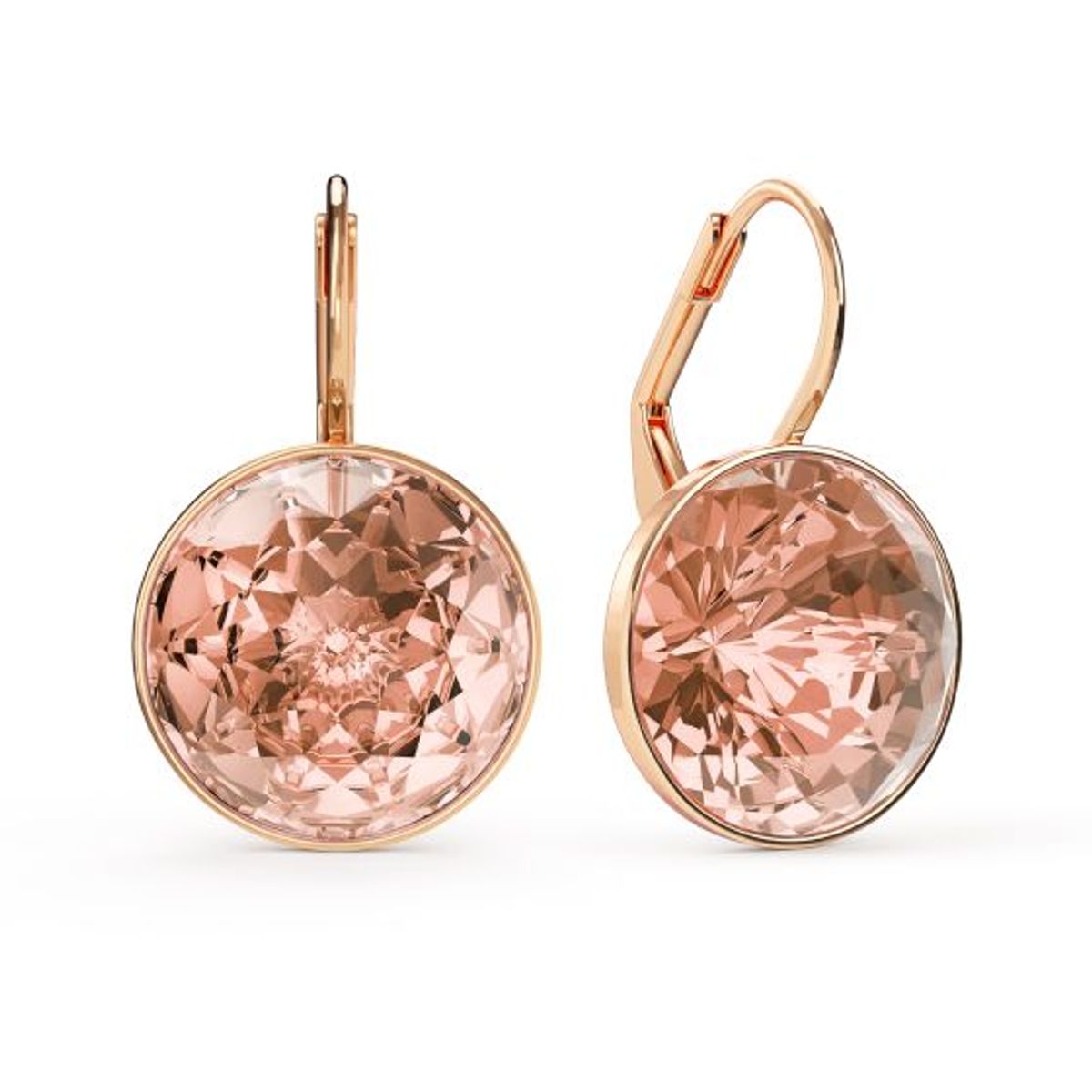 BLOOM CRYSTAL - Pendientes Bella con cristales vintage Rose de 14mm baño en oro rosa