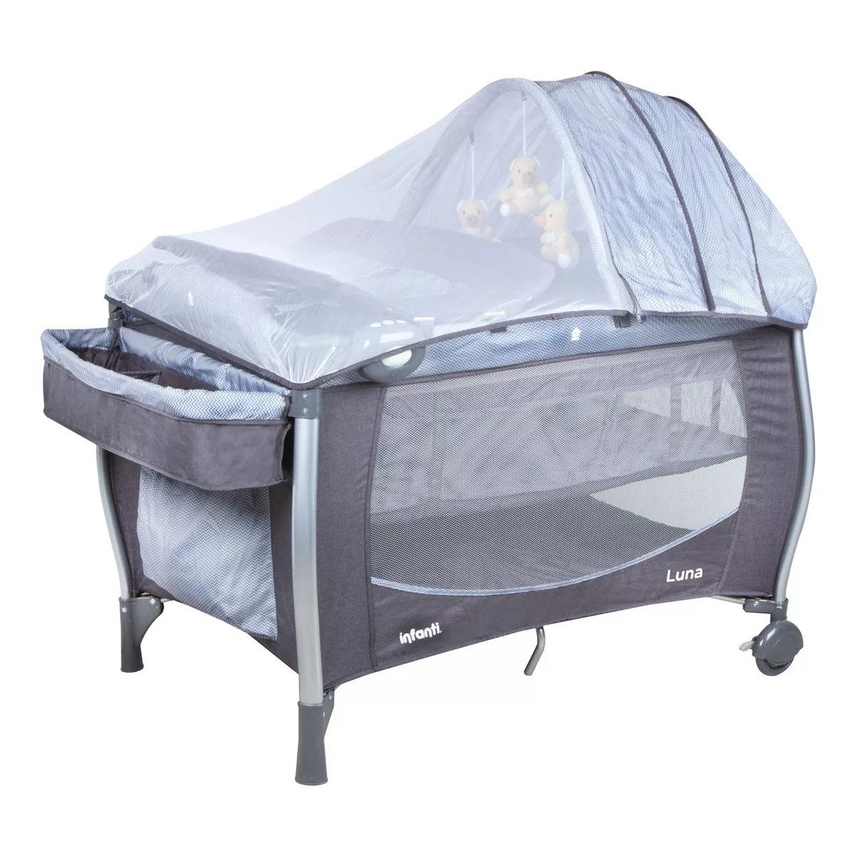 INFANTI - Cuna Infanti Playard Luna Gris Dots