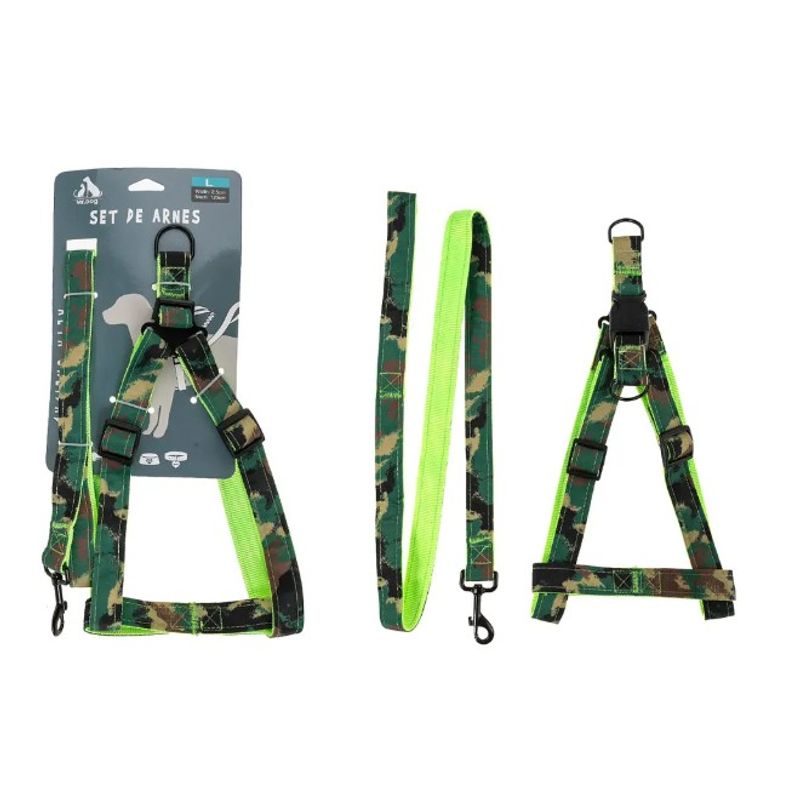 GENERICO - Set De Arnés Y Correa Camuflaje 25Cm Color Aleatorio