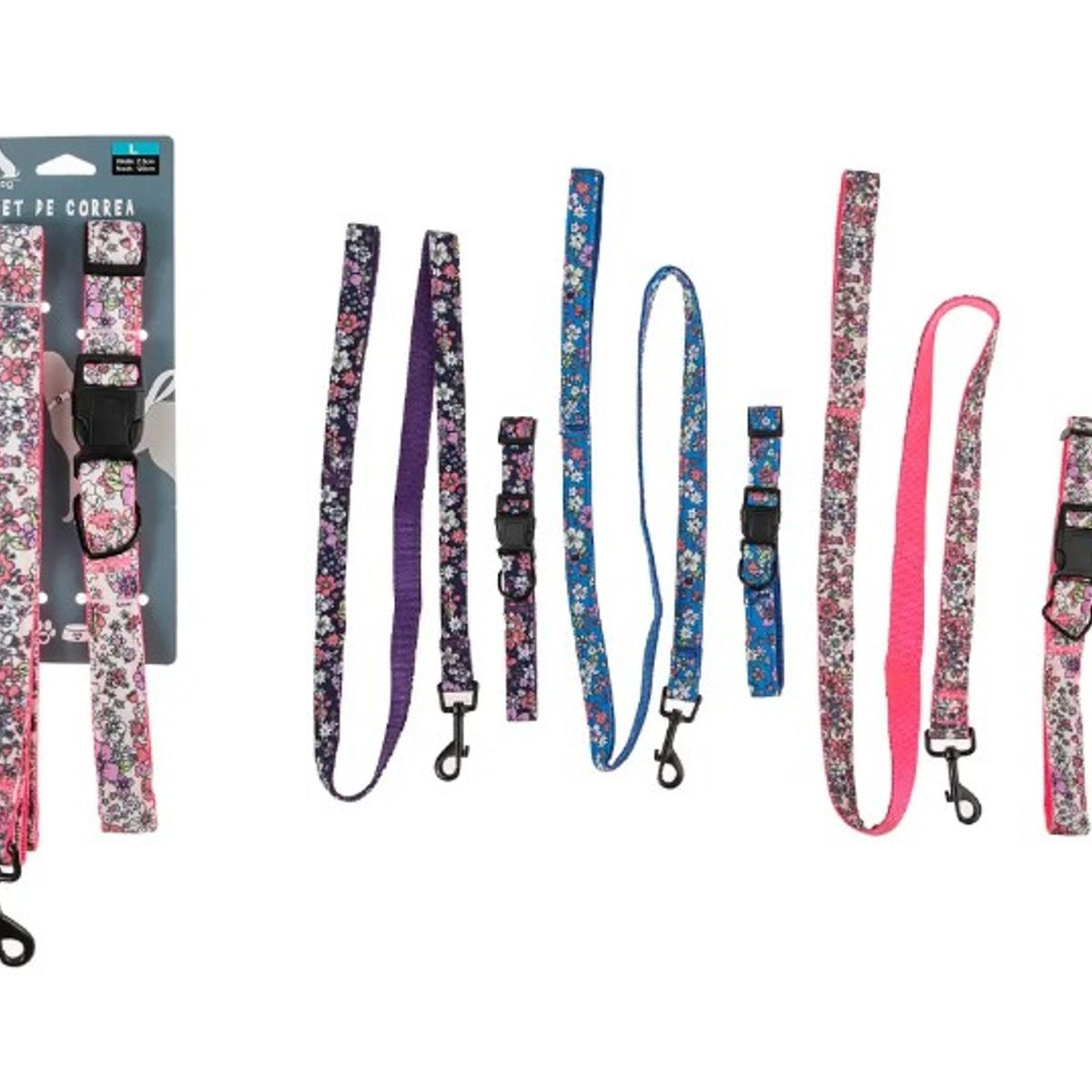 GENERICO - Set De Arnés Y Correa Diseño Flores 25Cm Color Aleatorio