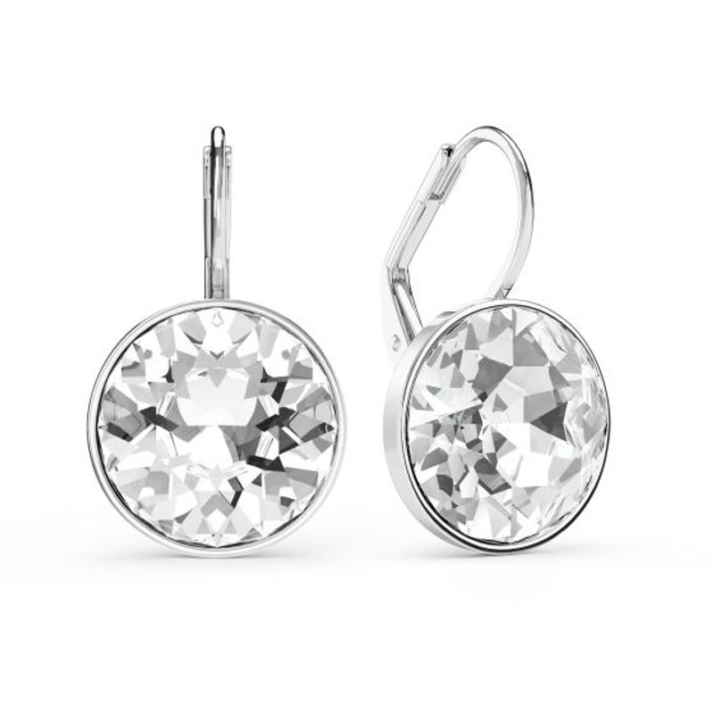 BLOOM CRYSTAL - Aros colgantes Bella con cristal de Austria transparente de 13 mm en plata