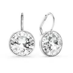 BLOOM CRYSTAL - Aros colgantes Bella con cristal de Austria transparente de 13 mm en plata