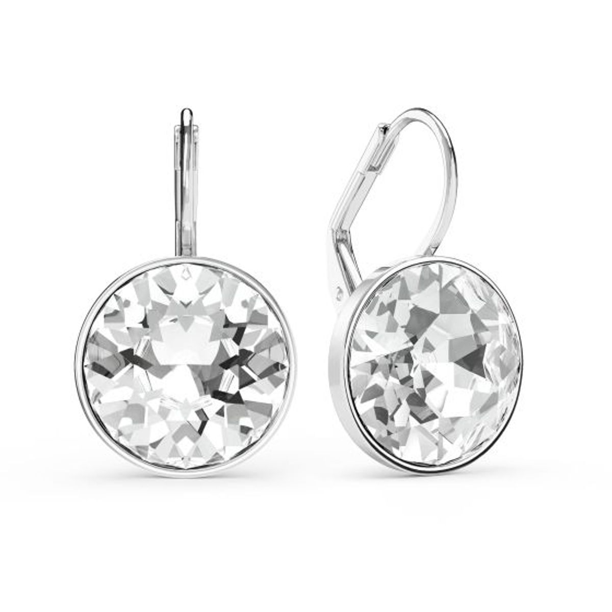 BLOOM CRYSTAL - Aros Mujer Colgantes en Rodio con Cristal de Austria 13 mm – Hipoalergénico