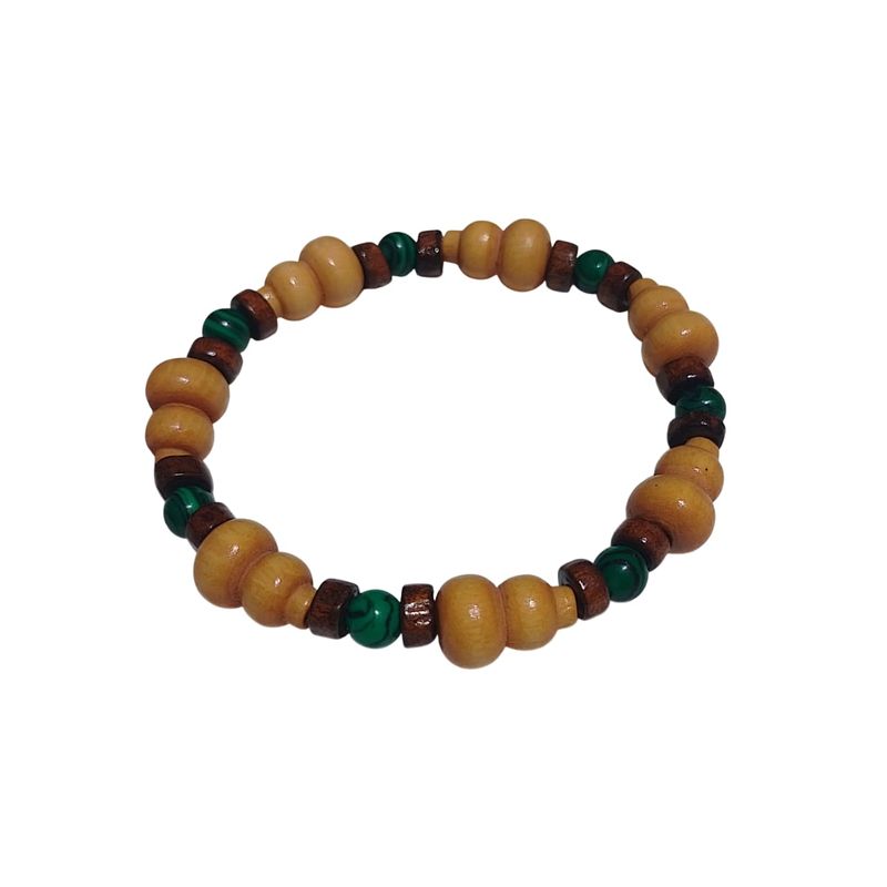 GENERICO - Pulsera calabaza con malaquita
