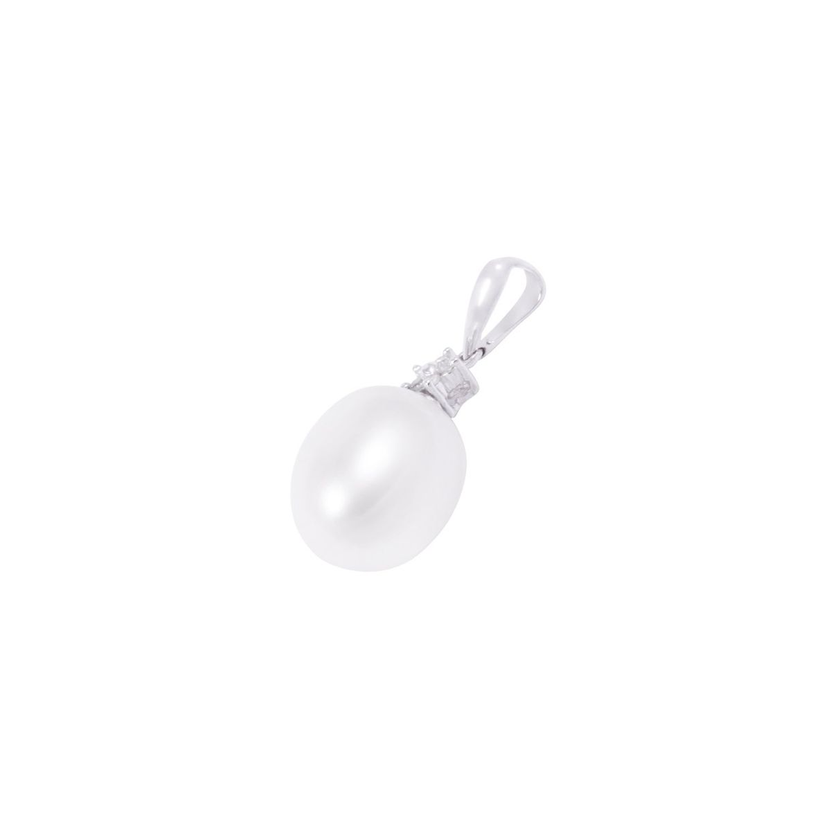 JB JOYAS BARON - Colgante Oro Blanco 18kt Perla y Estrella Diamante 5 Pts