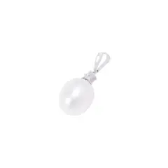 JB JOYAS BARON - Colgante Oro Blanco 18kt Perla y Estrella Diamante 5 Pts
