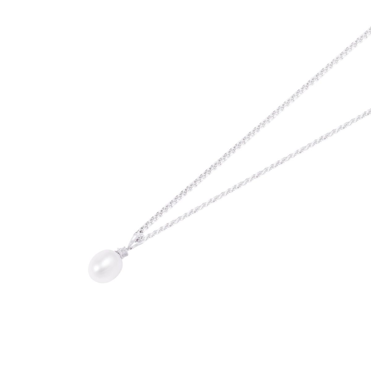 JB JOYAS BARON - Colgante Oro Blanco 18kt Perla y Estrella Diamante 5 Pts